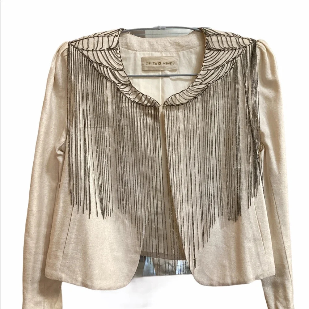 Of Minds Creme Blazer With Chain Accents BNWT S/M BNWT - Picture 8 of 8